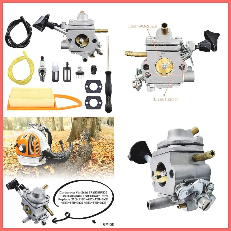 **Stihl BR500 BR550 BR600 Carburetor Kit C1Q-S184 S183 OEM 4282-120-0607 0608 0606 for Leaf Blower Engine**