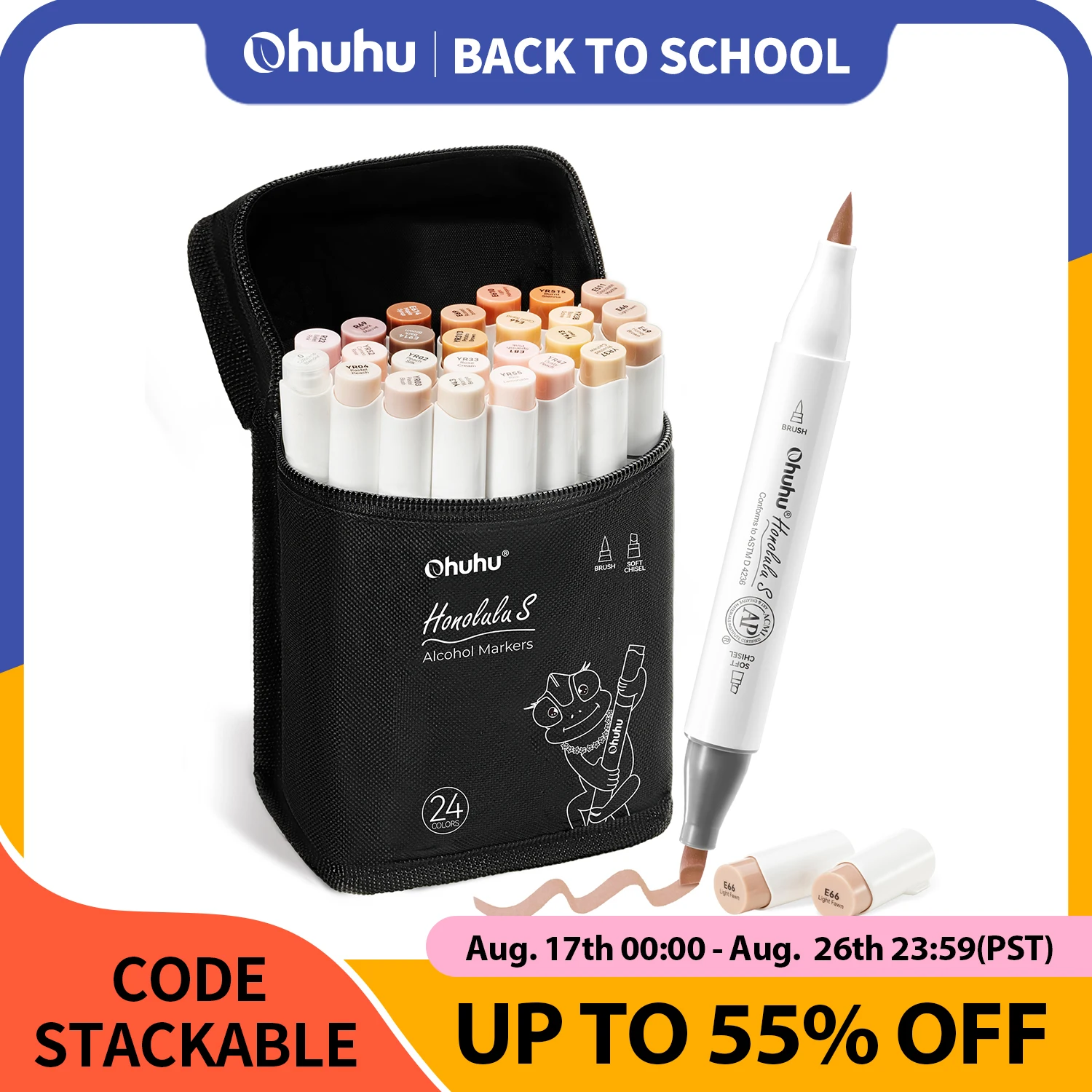 Ohuhu Honolulu S Marker Pen Set Farbmarker Alkohol Kunstmarker Nachfüllbar Dual Tips Skizzieren Färben Zeichnen Kunstbedarf