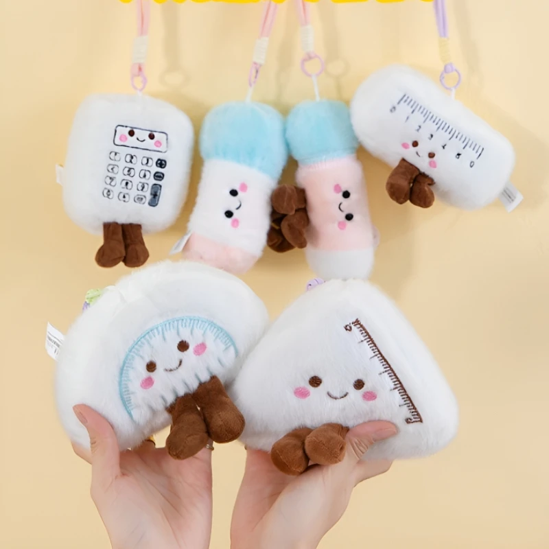 Cute Stationery Plush Toy Cartoon Learning Tools Pencil Calculator Stuffed Pendant Sofa Pillow Home Decor Item Children Gift