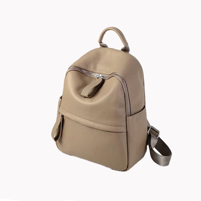 Imagem -02 - Grandes Bolsas de Ombro Espaçosas para as Mulheres Mochila de Couro Genuíno Bolsa de Escola Feminina 100 Natural Couro Menina Cross-corpo Bolsa T143