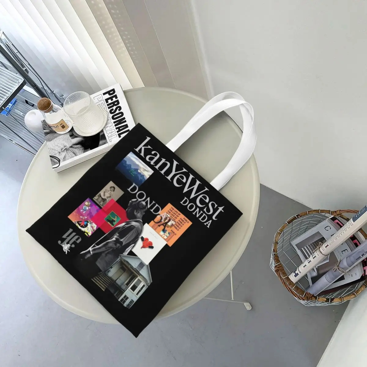 Kanye West Album Donda Album Canvas Tote Handbag HipHop Rapper Grocery Bags Shopper Bags for Unisex