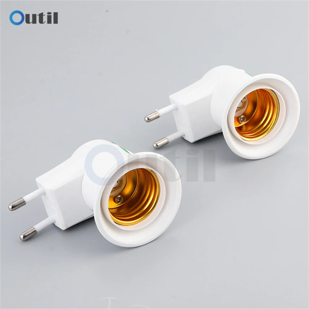 1PC 10A Practical White E27 LED Light Socket To EU Plug Holder Adapter Converter 220V ON/OFF For Bulb Lamp home decoration