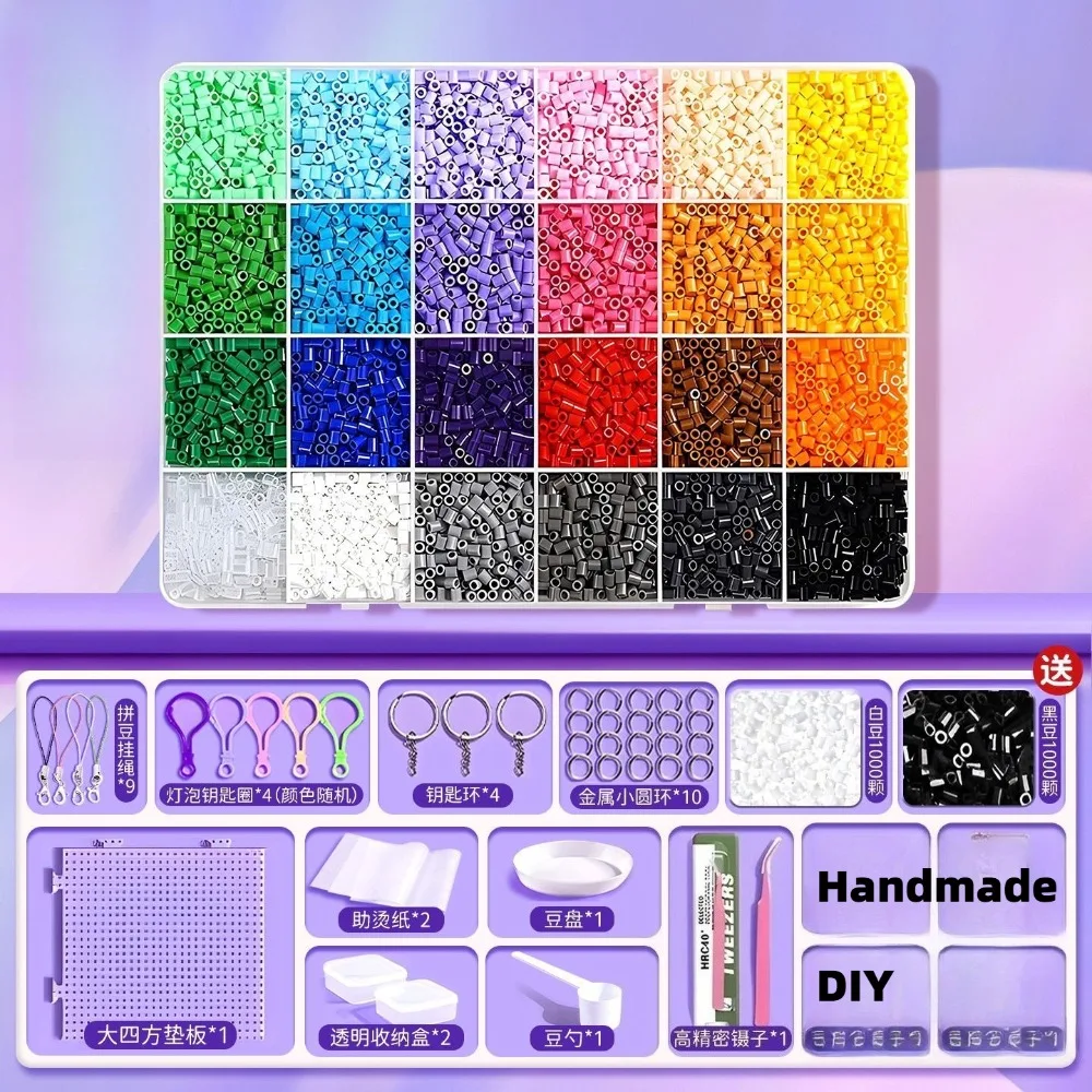 24/48/72 kolory Koraliki Hama 2.6mm Puzzle Perlen Koraliki Żelazne DIY Perler Fuse Bead Zabawki Edukacyjne Rozwijające Inteligencję Koraliki Termiczne do Mozaiki