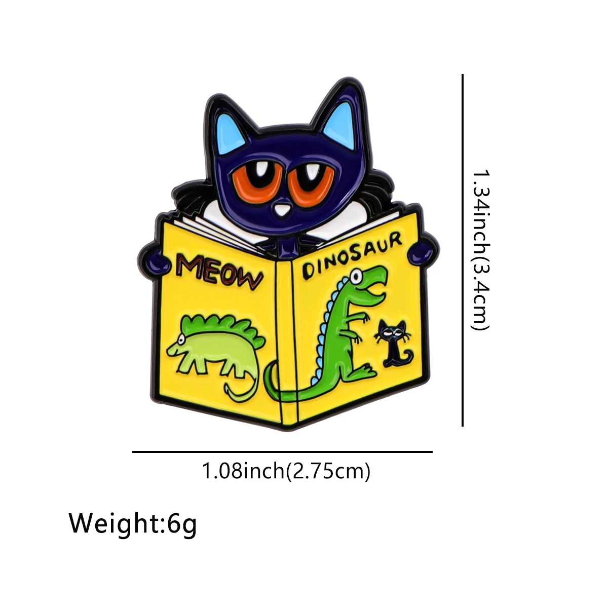 Cartoon Black Cat Brooches for Clothes Enamel Pins Lapel Pins for Backpack Kids DIY Briefcase Badges Accessories Gifts