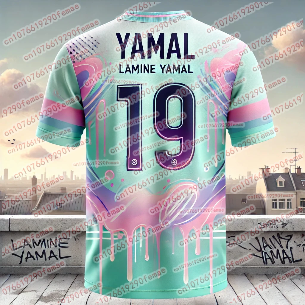 Summer Fashion New Yamal Graffiti Element Style Fan Sports T-shirt Daily Match Training Comfortable Jersey image 2