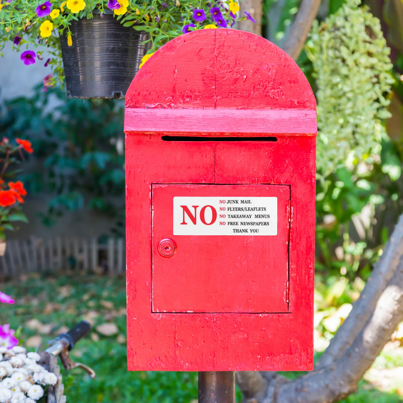 2Pcs No Junk Mail Sticker Self Adhesive Decal Easy Apply Mailbox Sign Home Business Effective Deterrent Quality Warning Sticker