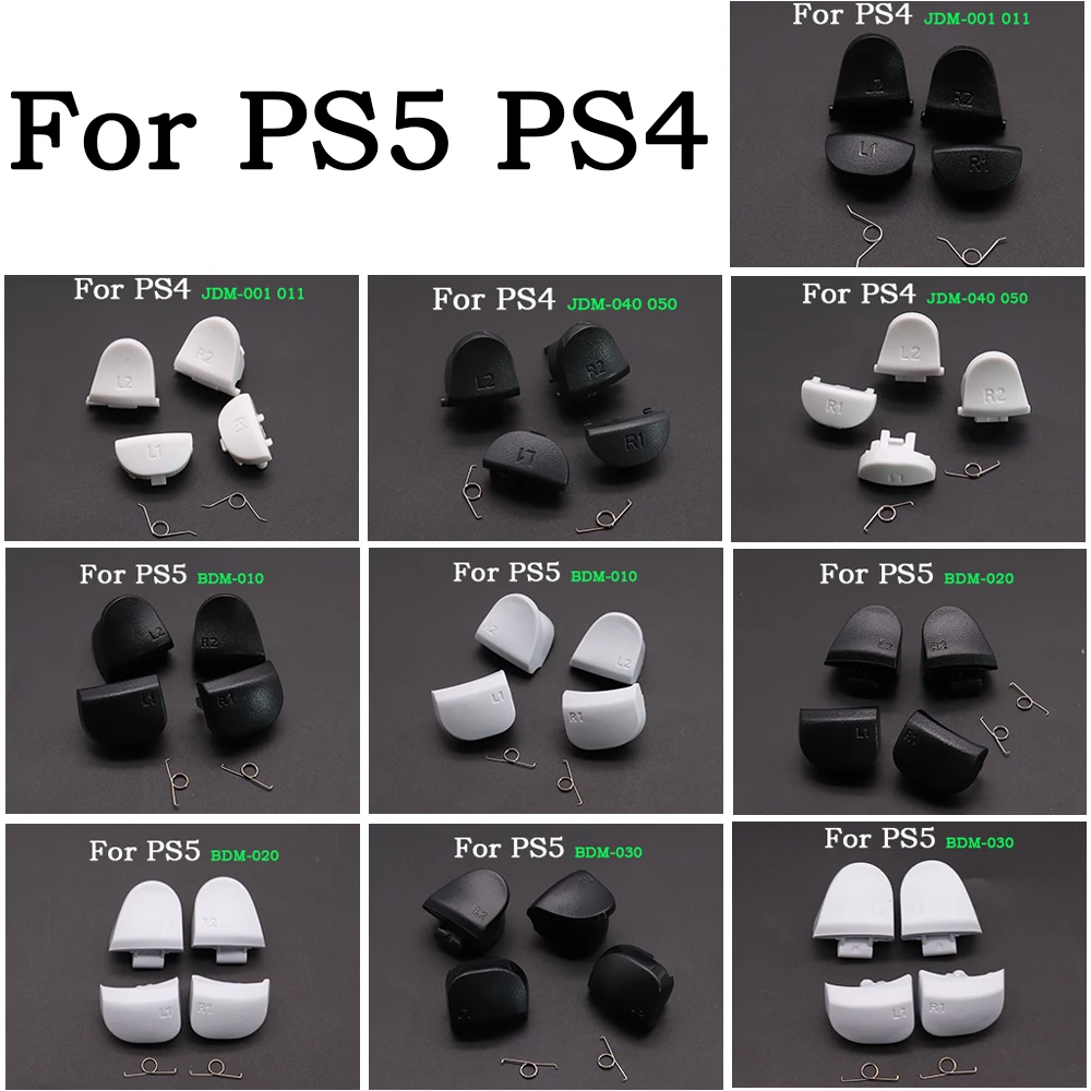 1-10Set Replace R1 L1 R2 L2 Triggers Buttons For PS5 010 020 030 Controller Game Key W/ Spring  for PS4 JDM  001 011 030 040 050