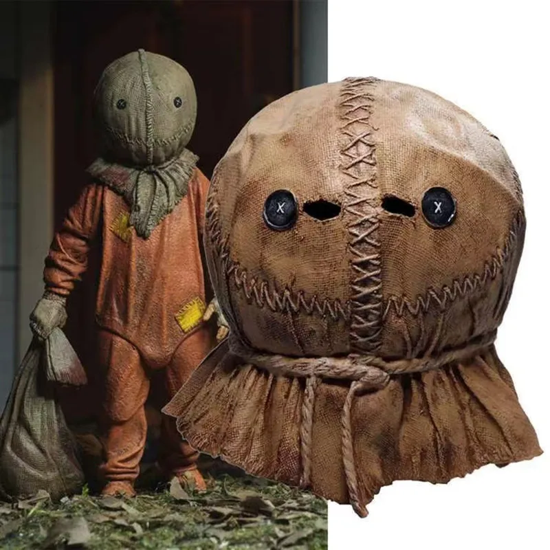 Pumpkin Man Cloth Bag Head Cover Trick Or Treat Mask Horror Halloween Props Don't Mess With Children Dress Up, One Size