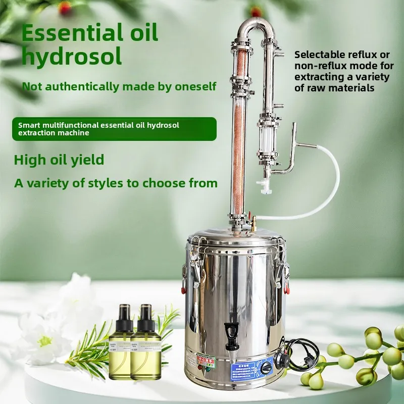 Stainless Steel Mini Hydrosol Distiller for Essential Oil Extraction - Household Aromatherapy Machine