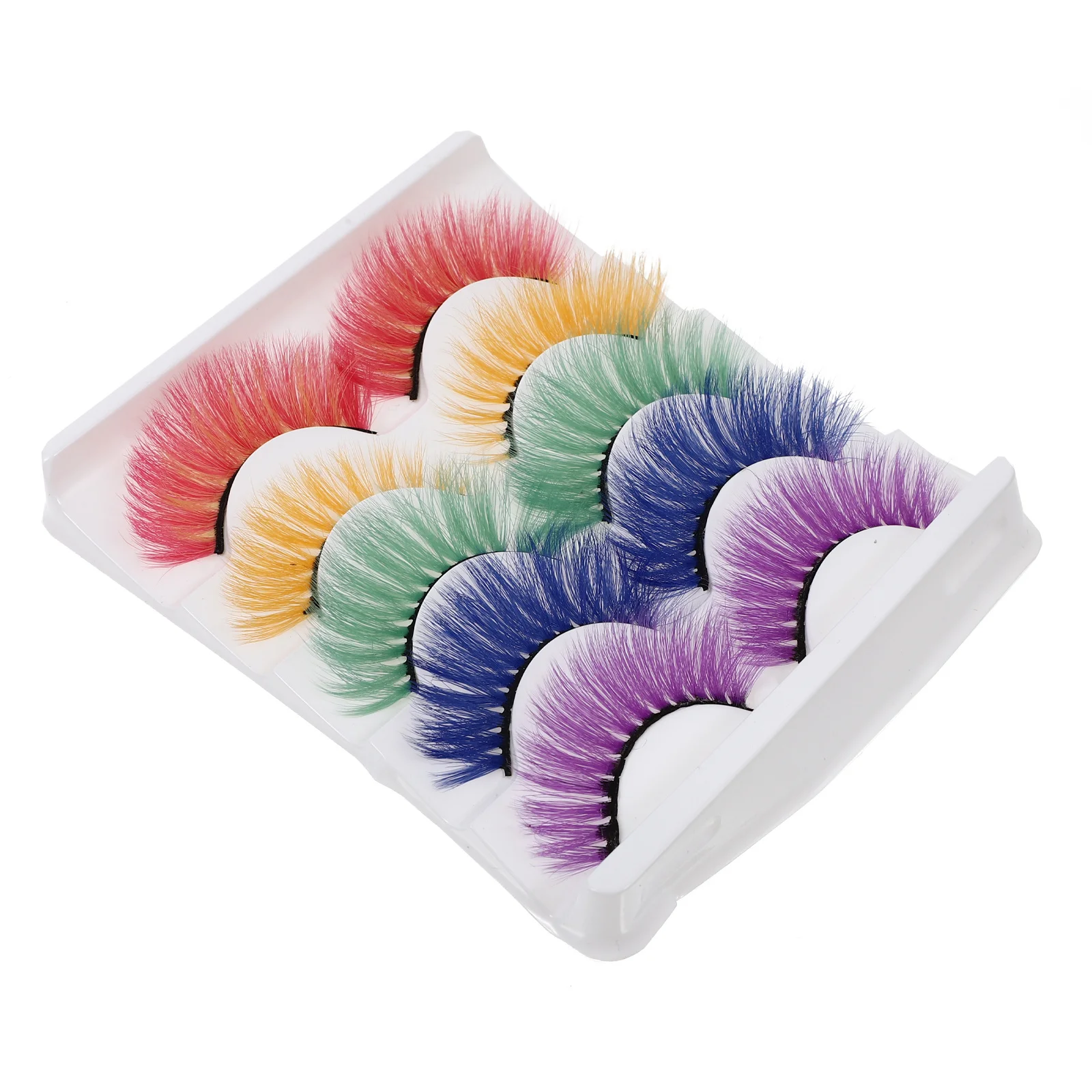 5Pairs Colorful Fake Eyelashes Creative Daily Party Makeup Long Thin Comfortable False Lashes Fake Eyelashes Beauty Eyelash