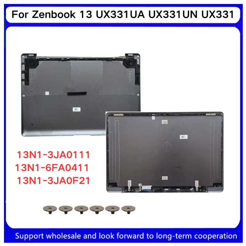 新しい-kailxuling-zenbook-13-ux331ua-ux331un-ux331-lcd-バックカバー-13n1-3ja0111-13n1-6fa0411-ボトムカバー-3ja0f21-グレーメタルウェア