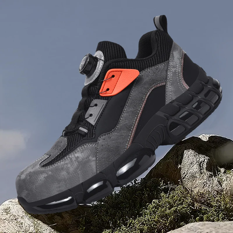 Outdoor Men's Safety Shoes Anti-smash Anti-stab Work Shoes Wear-resistant Steel Toe Shoes Women Protection Sneakers Sport Shoes