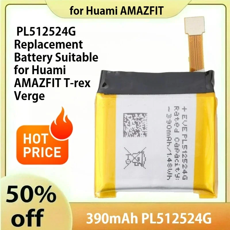 

Сменный аккумулятор PL512524G на 390 мАч, подходит для Huami AMAZFIT T-rex Verge