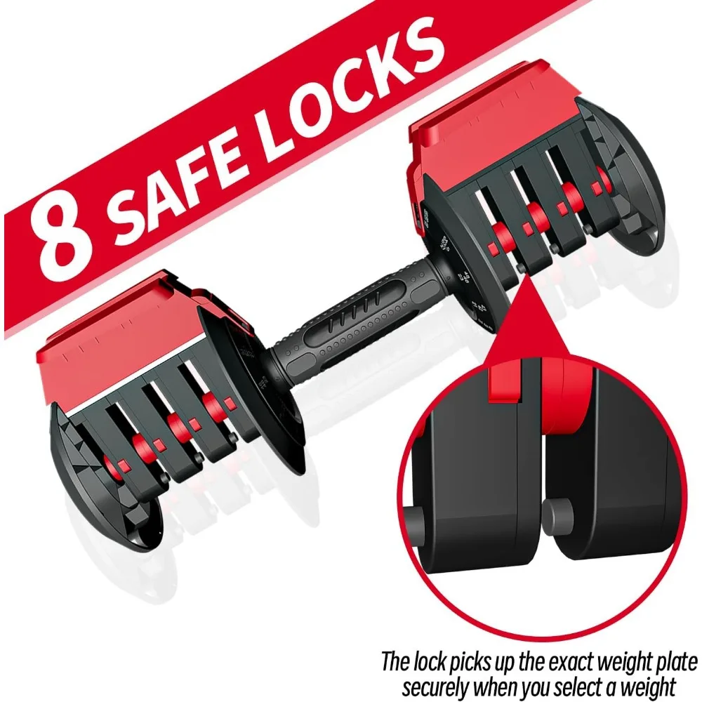 دمبل وزن 52.5 رطل مع 12 مقبضًا معدنيًا مضادًا للانزلاق