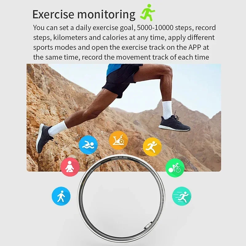 Smart Ring Mit Lade Fall Herzfrequenz Blut Sauerstoff Überwachung Schlaf Monitor 5ATM Wasserdichte Multi Sport Modus Frauen Männer ring