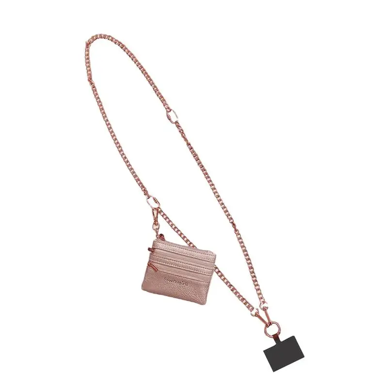 Clip Phone Strap & Zipper Pouch Mobile Phone Lanyard Chain Bag Phone Strap Chain Ba Adjustable Mobile Phone Lanyard Chain Bag