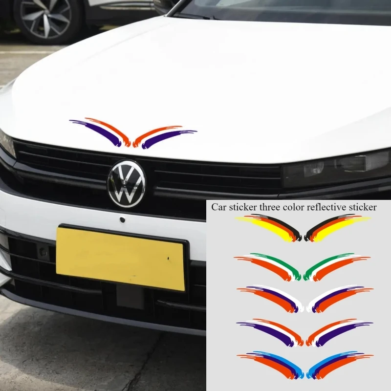 Car sticker Germany Italy Russia France tricolor flag sticker Motorcycle helmet racing decal reflective sticker