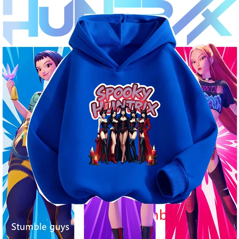 

Boys Kpop Demon Hunters Tracksuit Kids Halloween Sweatshirt Warm Soft Comfortable Anime Print Cozy Pullover​
