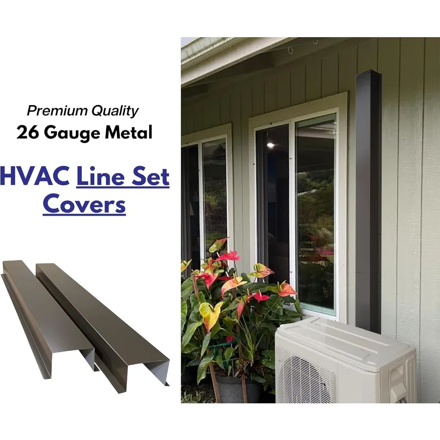 EAGLE 1 Juego de cubierta de línea metálica para bomba de calor de aire acondicionado central y mini dividido, varios tamaños y colores (6x4 blanco)