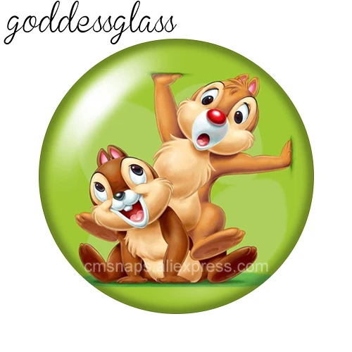 Disney Chip 'n' Dale Rescue Ranger niedlich 12mm/18mm/20mm/25mm rundes Foto Glas Cabochon flache Rückseite machen Ergebnisse für Armbänder