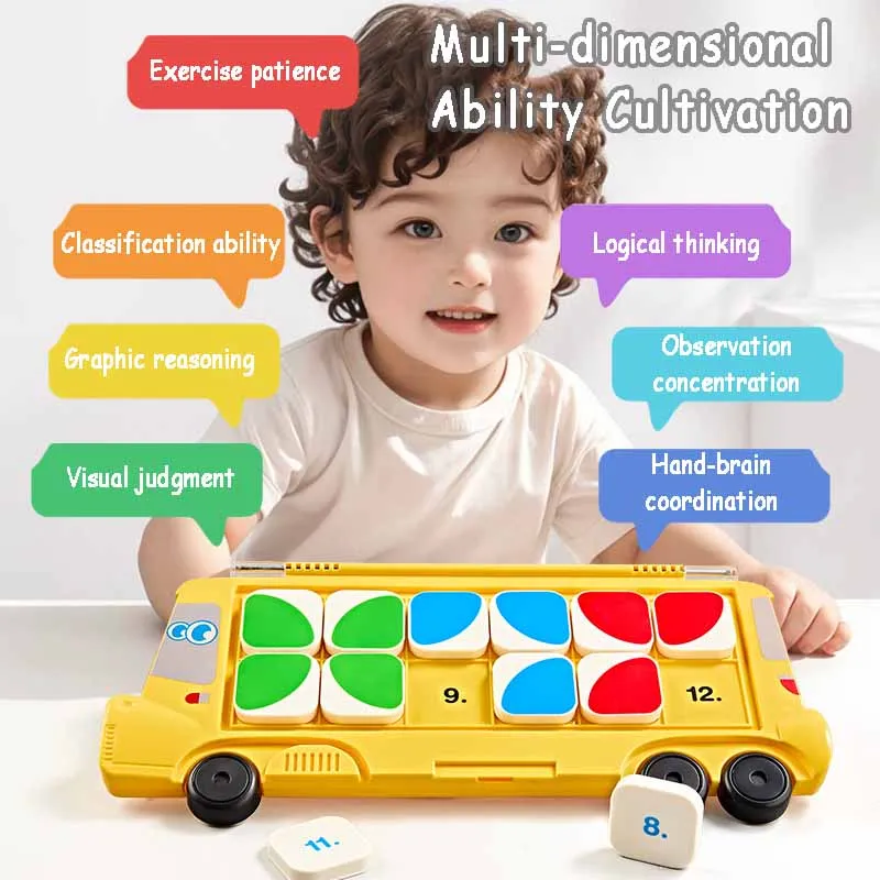 Kids Logice Thinking Matching Game Montessori Parish Toy Number Shape Clock Cognition Learn Hand Eye Coordination Education Toys