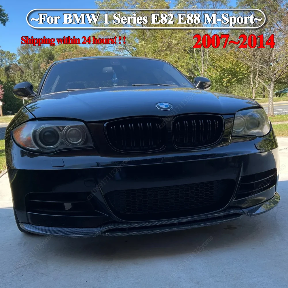 

For BMW 1 Series E82 E88 M-Sport Coupe/Cabrio 2007-2014 Car Front Bumper Splitter Lip 4Pcs Canard Spoiler Diffuser ABS Body Kits