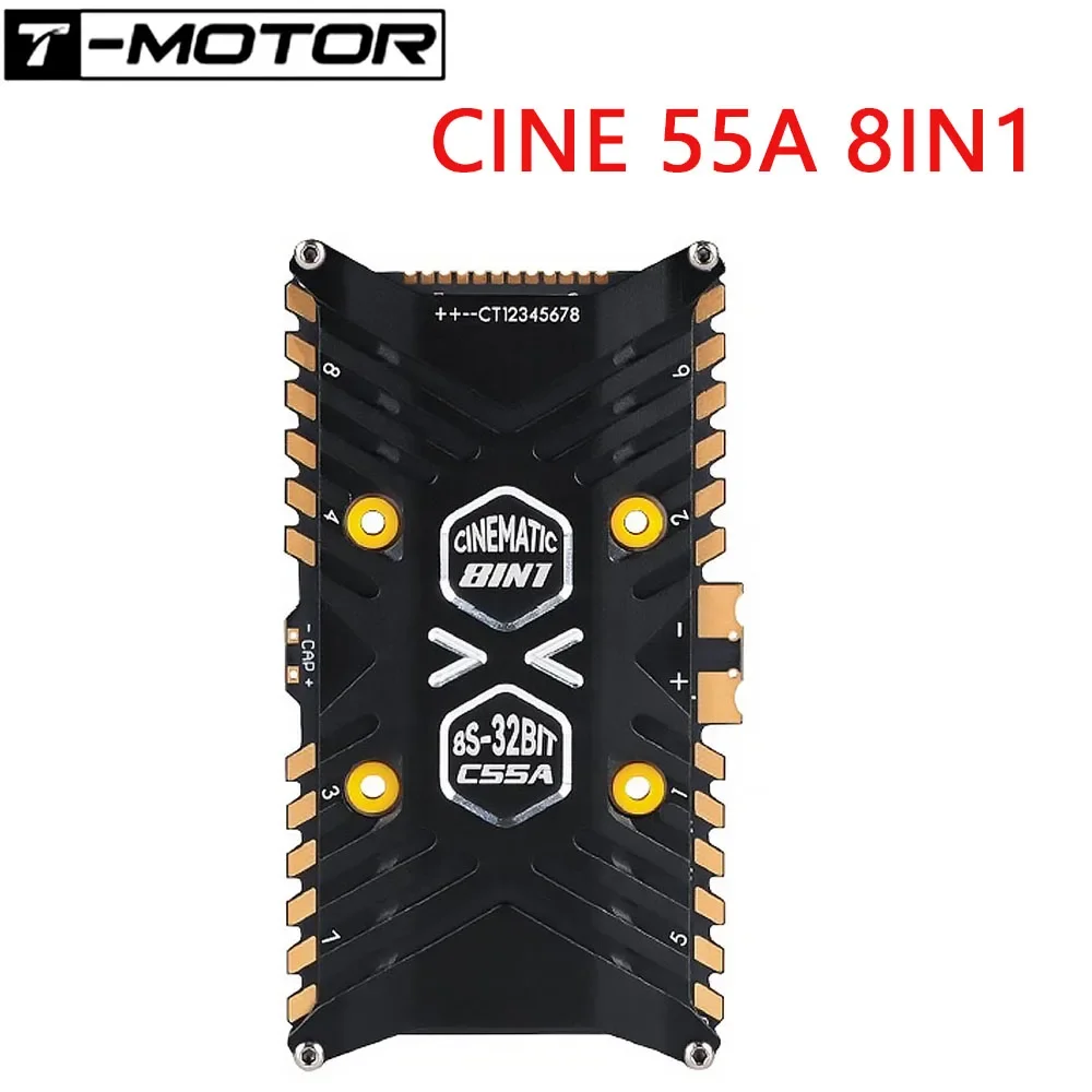 T-MOTOR C55A 55A 3-8S 32Bit 128K 8in1 Filmic ESC for F7 PRO Flight Controller FPV Freestyle cinelifter X8 Drones DIY Parts