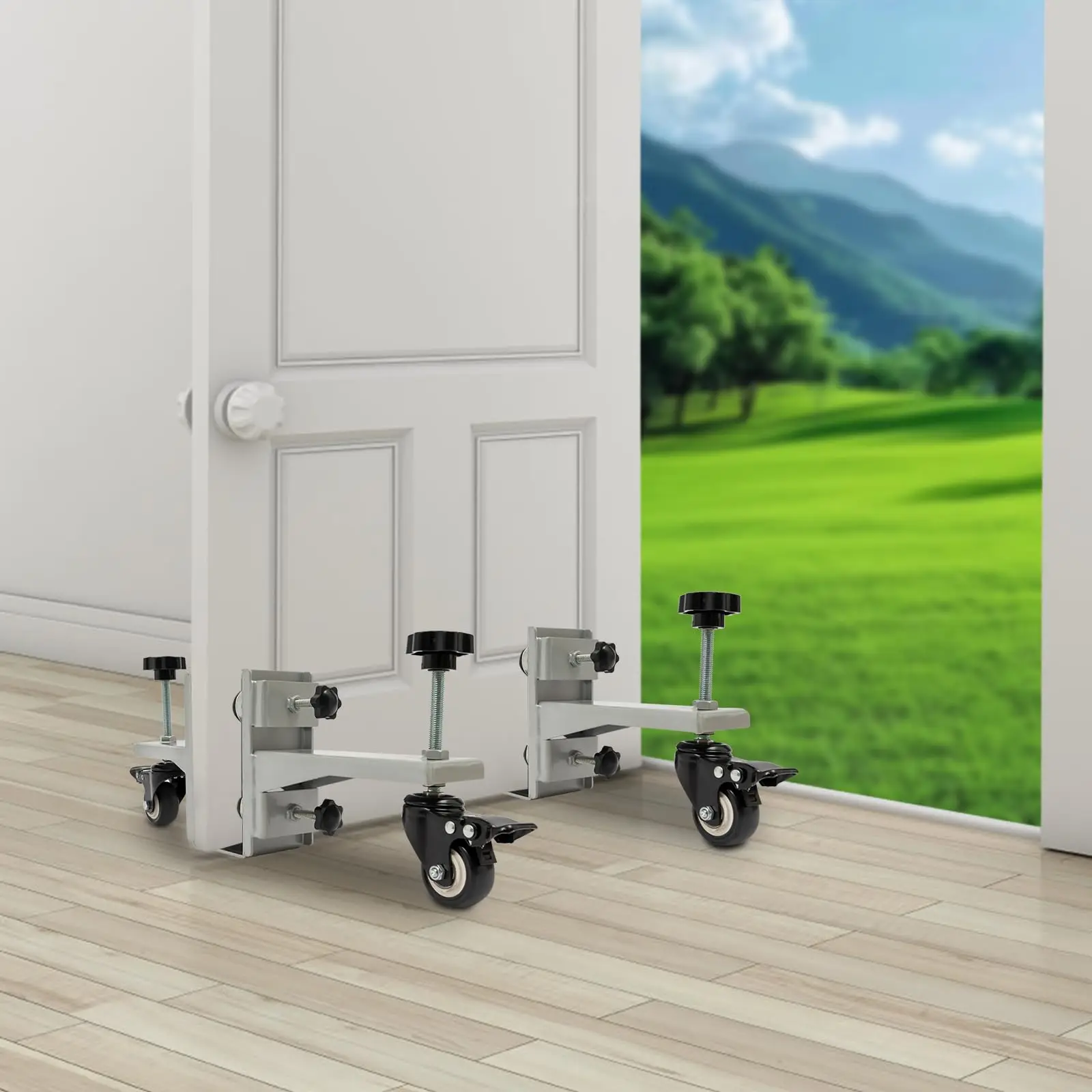 Набор инструментов для установки дверей из 2 предметов для дверей толщиной от 1 до 2,5 дюйма, установка дверей Долли с тяжелой панелью для транспортировки и установки