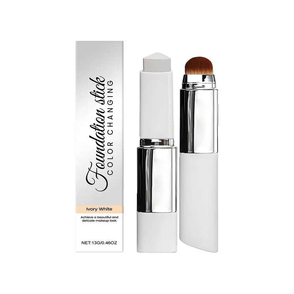 2 In 1 Color Changing Foundation Stick Moisturizing Brightening Skin Nourishing Matte Translucent Lightweight All Skin Types