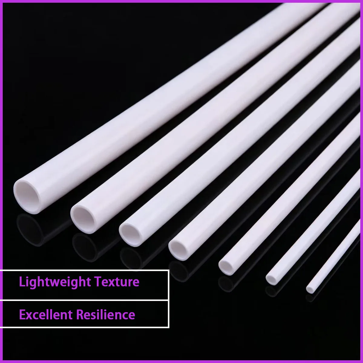 White ABS round pipe with an outer diameter of 2-10mm is used for equipment casings, brackets, decorative pipes, etc