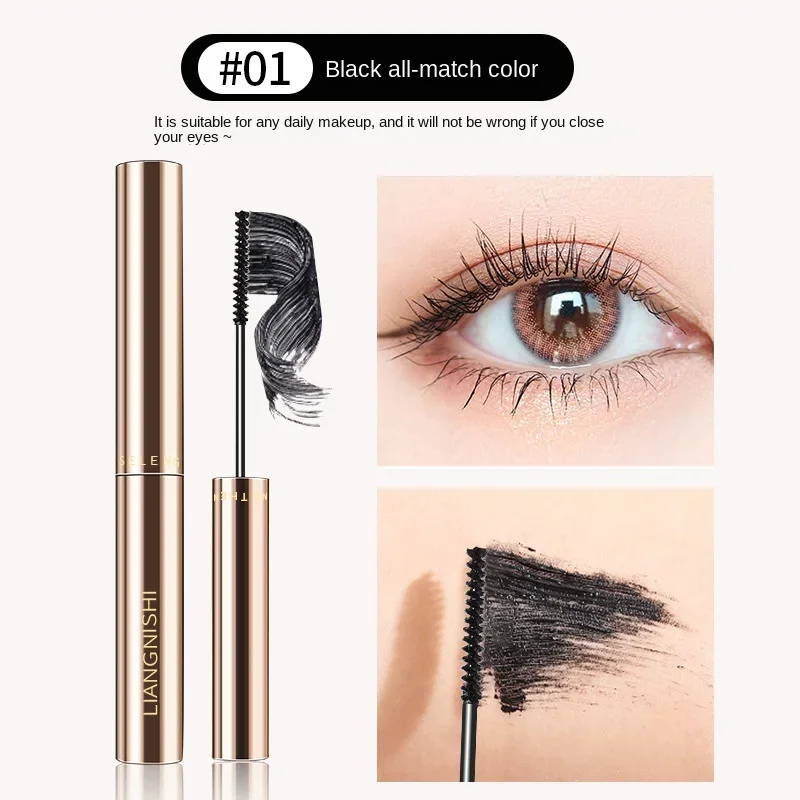 Silk Fiber Matte Mascara Makeup Ultra-Fine Brush Lengthens Eyelashes Waterproof Fast Dry Brown Black Curling Mascara Comestic