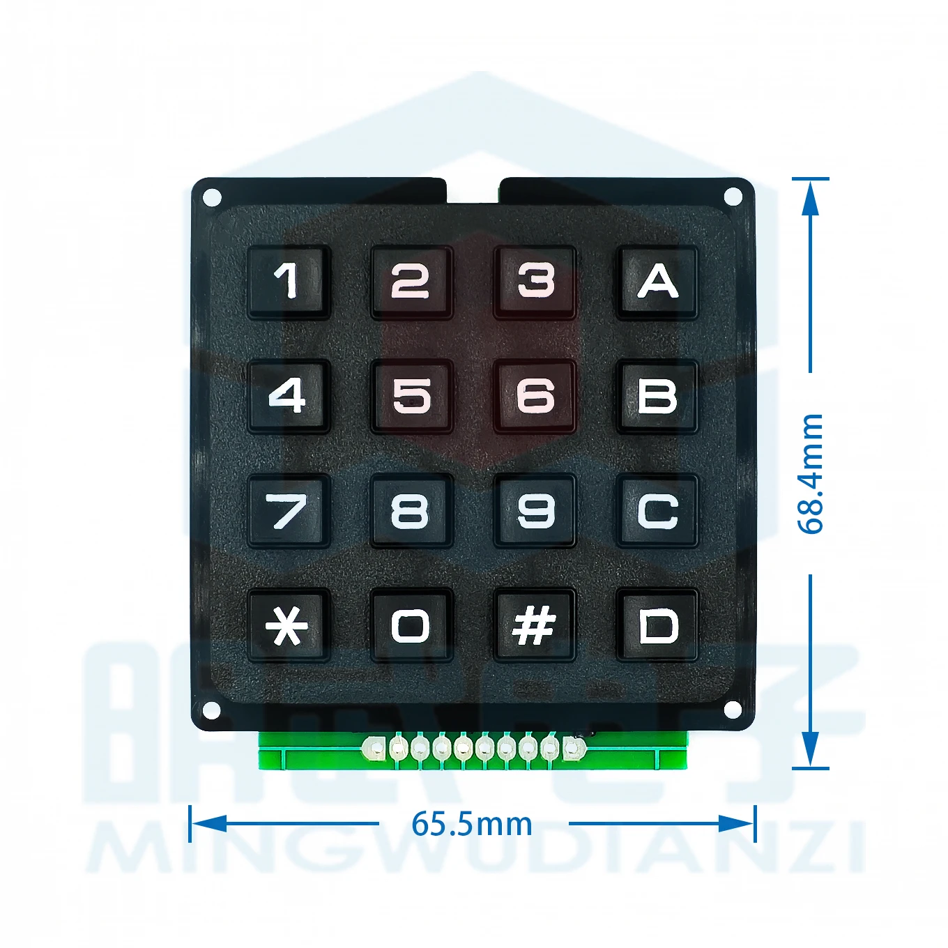 Single-chip Keyboard Key Matrix 4*3 4X4 16-key Industrial Keyboard Module Row and Column Scanning