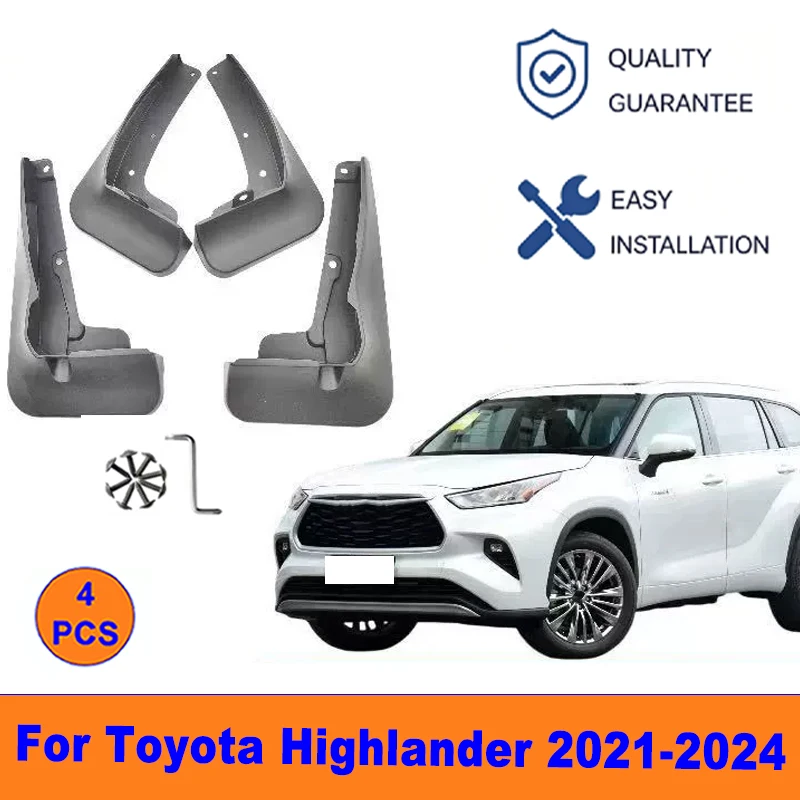 4Pcs Mud Flaps For Toyota Highlander 2021-2024  - Splash Guards Front&Rear Wheel Fender Mudguards Car Exterior Protection Parts