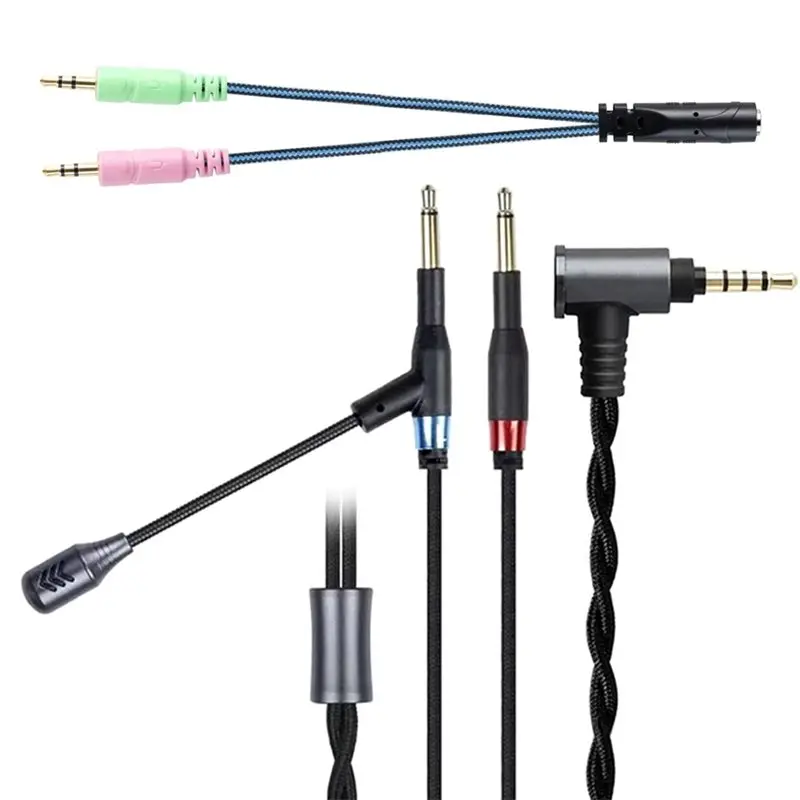 B04C-HFM04 HD Omnidirectional Metal Mic Cable For Headphones For Sony Hifiman HE400SE Sundara Arya Ananda Deva Pro MEZE 2IN 1