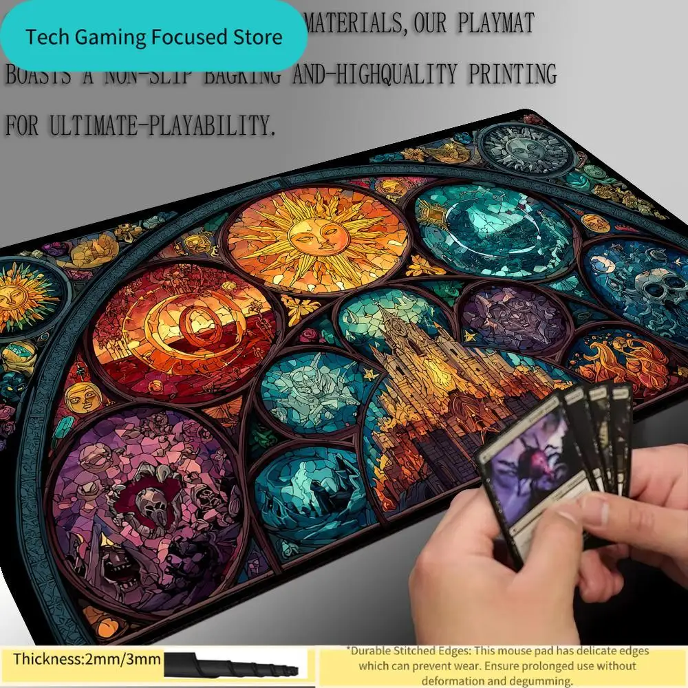 Magic The Gathering Stained Glass Cathedral Sun Playmat, MTG Play