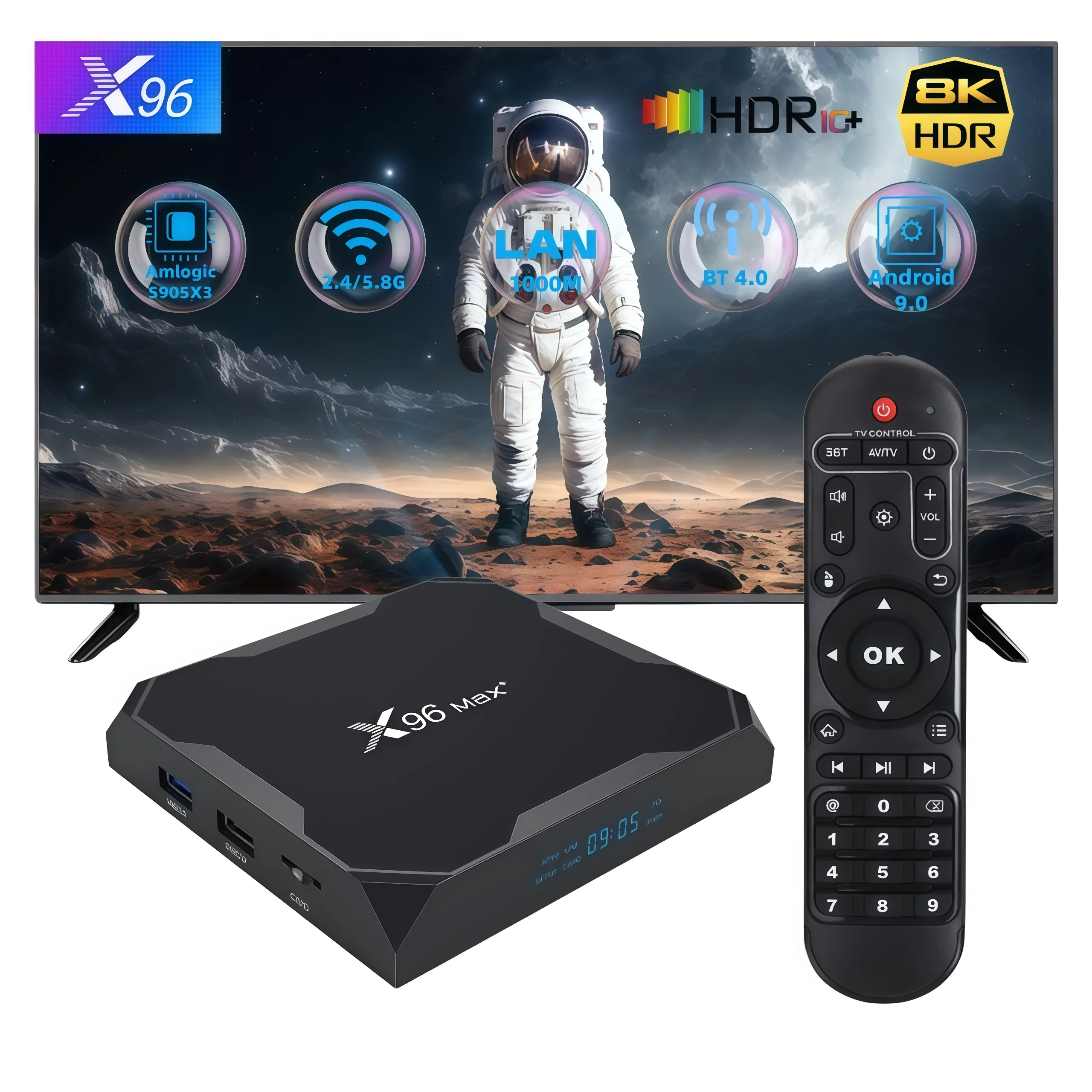 Home Cinema Video Processor - X96 Max+ ทีวีบ็อกซ์ ระบบแอนดรอยด์ 9.0 ชิปประมวลผล