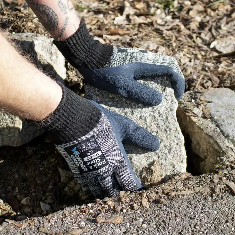 Wonder Grip WG‑333 Crinkle Latex Safety Work Gloves Abrasion Puncture Resistant Non‑Slip Gloves for Outdoor Industrial Work