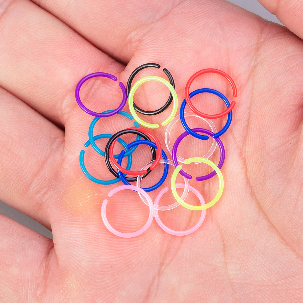 16 Stücke 20G Flexible Bunte Acryl Nasenring Lip Hoops Retainer Septum Schmuck Knorpel Daith Tragus Ohrringe Piercing Schmuck – Detail 7