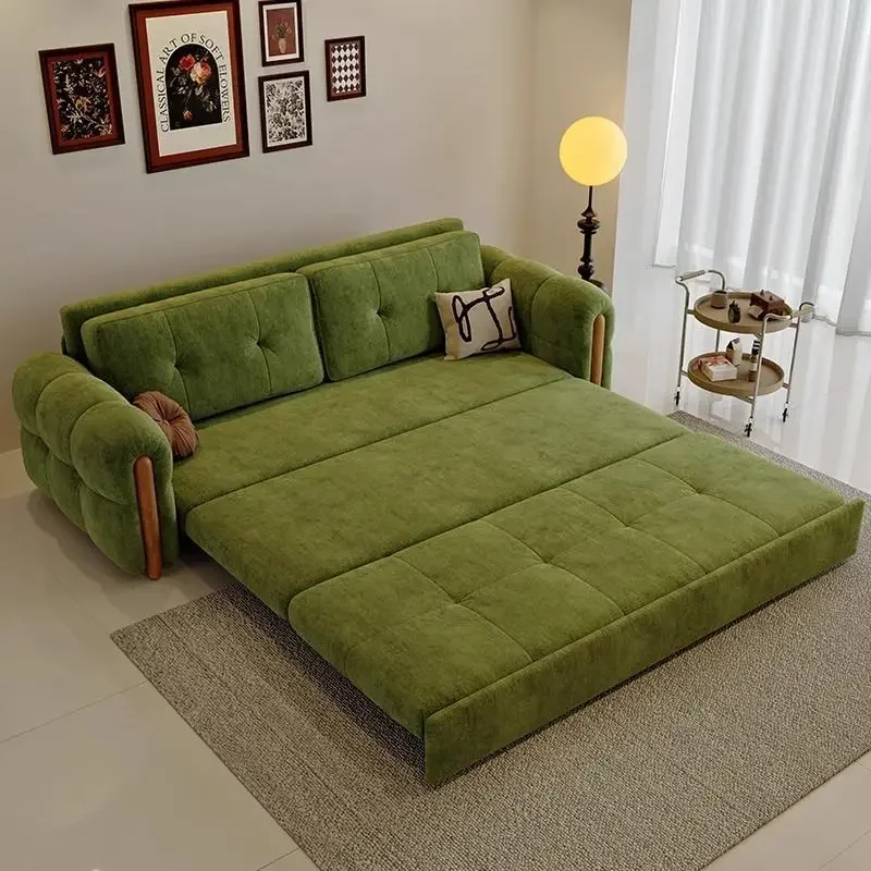Italian minimalist sofa bed multi-functional, retractable dual-purpose living room single double small apartment