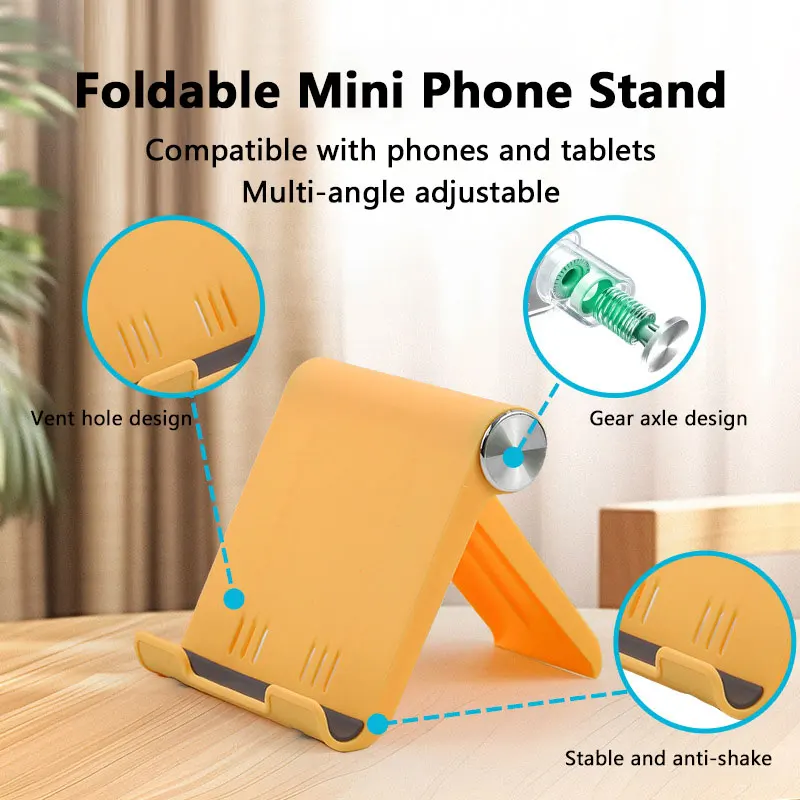 Universal Foldable Desk Phone Holder Portable Adjustable Desktop Phone Holder Stand for Most of Mobile Phones and Tablet Holder view 4