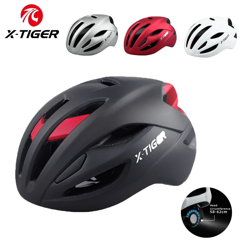 

X-TIGER Lightweight Helmets for Adults Adjustable 58-61cm Bicycle Helmet MTB Mountain Racing Riding Cycling Helmet 27*15cm