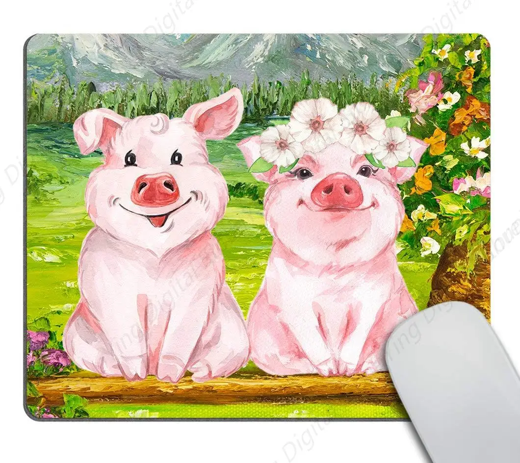 

Fun And Cute Pig Design Printed Mouse Pad Anti Slip Rubber Gaming Mouse Pad Suitable For Gaming Office Laptops