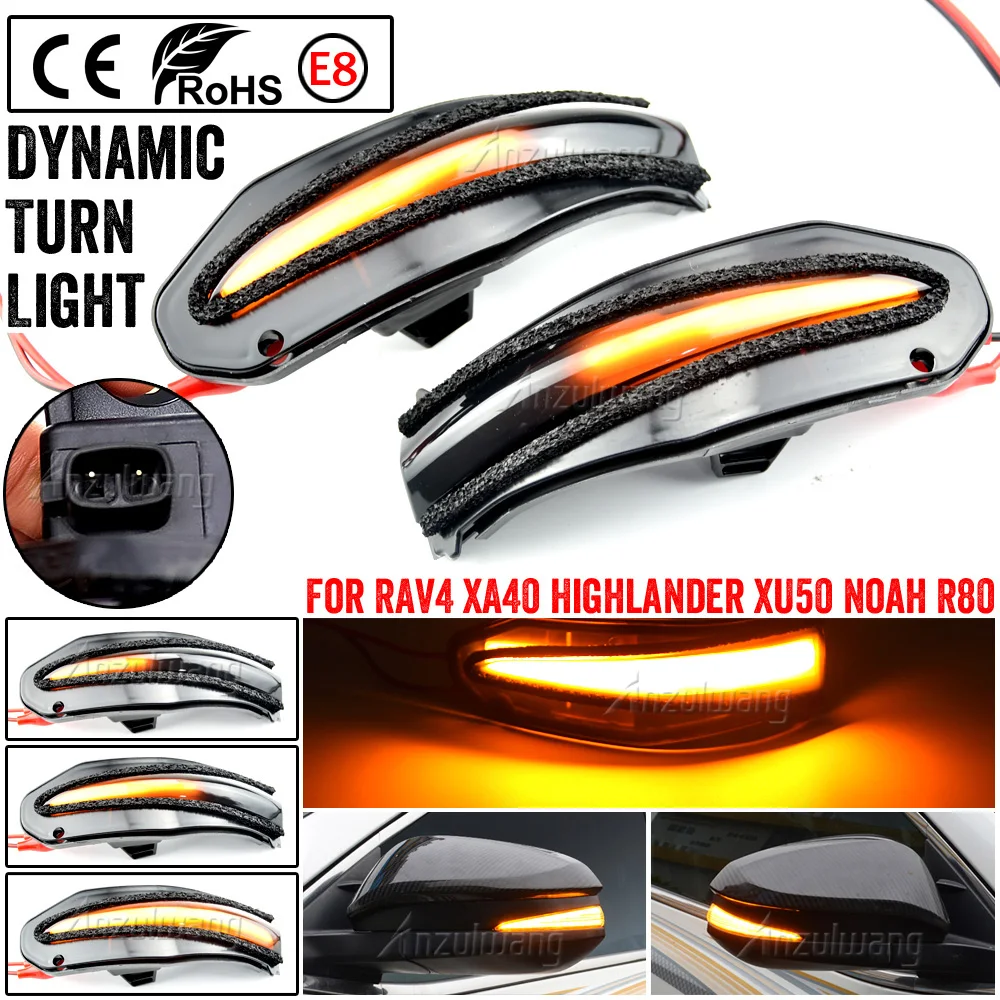 For Toyota RAV4 MK4 XA40 2013 2014 2015 2016 2017 2018 LED Side Mirror Dynamic Turn Signal Sequential Light