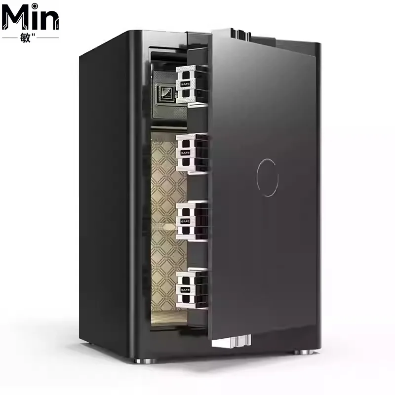 60CM Thickened All Steel Smart Fingerprint Unlock Theft Safe Box for Home Office Bedside Valuable Document Storage