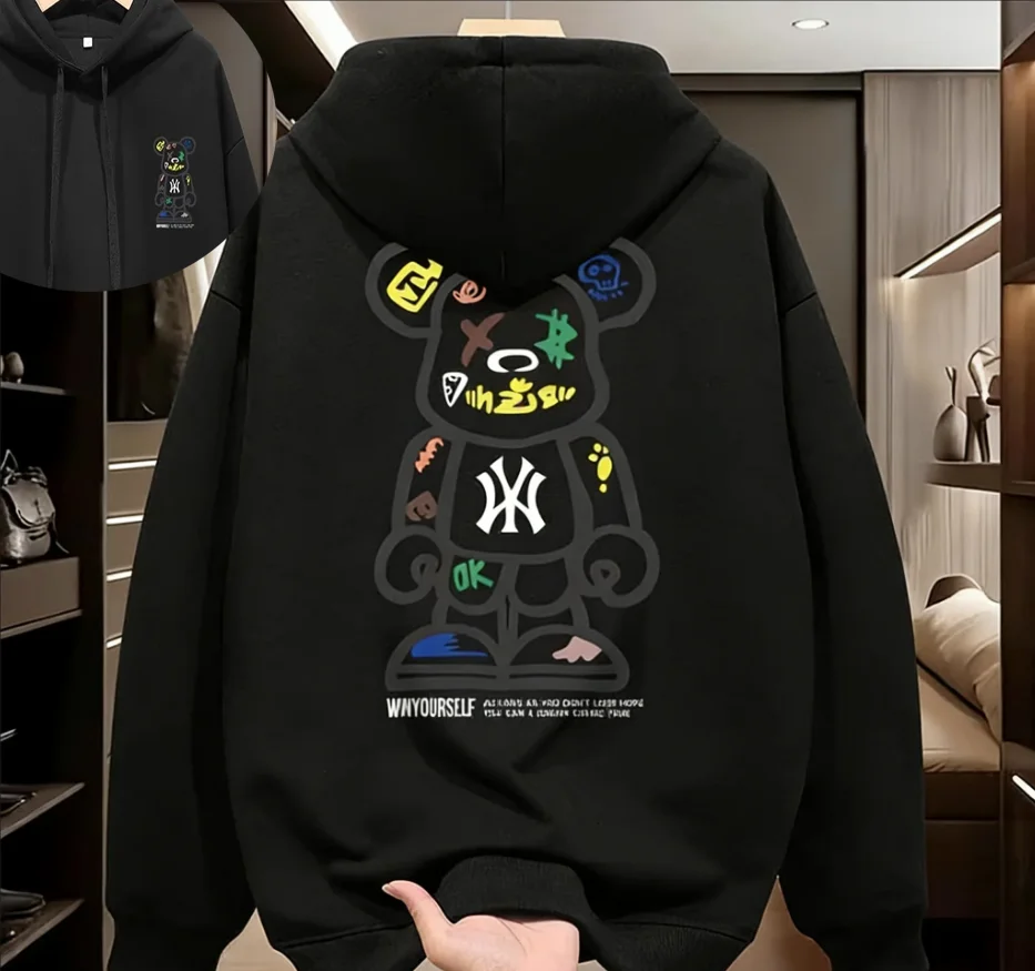 2026 New Design Men's Hooded Sport Shirt - Spring-Autumn Casual Fashionable Loose Fit Cool Couple's Top streetwear