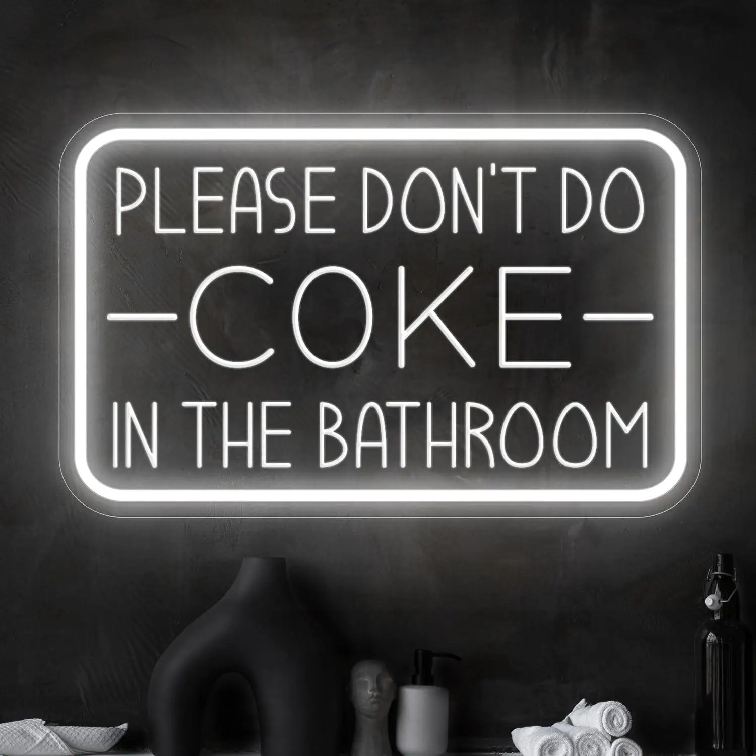 

Please Don't Do Coke in The Bathroom Neon Sign for Wall Decor USB Powered LED Neon for Party Decor Bathroom Christmas Gifts