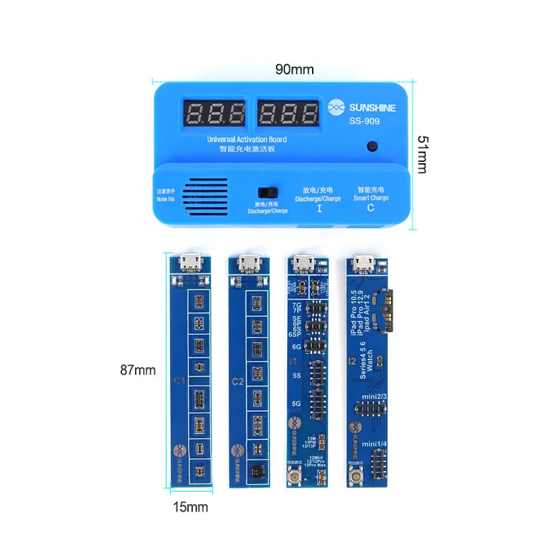 Luz do sol SS-909 v7.0 universal bateria de carregamento placa ativação tester placa carregamento rápido para iphone ipad android telefone reparação