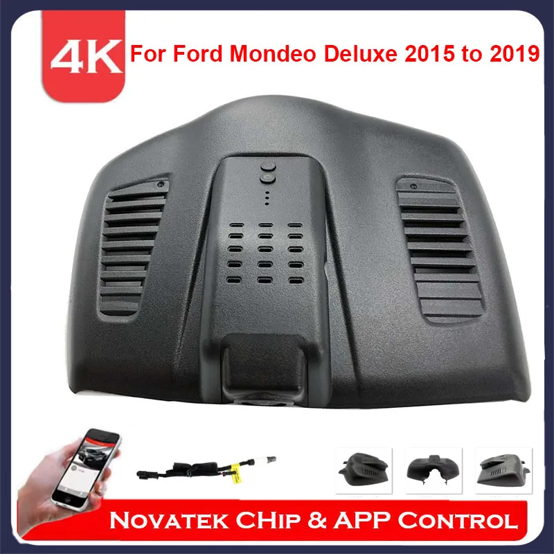 

4K Front And Rear Cam Wifi Dash Cam For Ford Mondeo Fusion Deluxe 2015-2019 Left-Hand Drive ,Plug And Play DVR APP Control