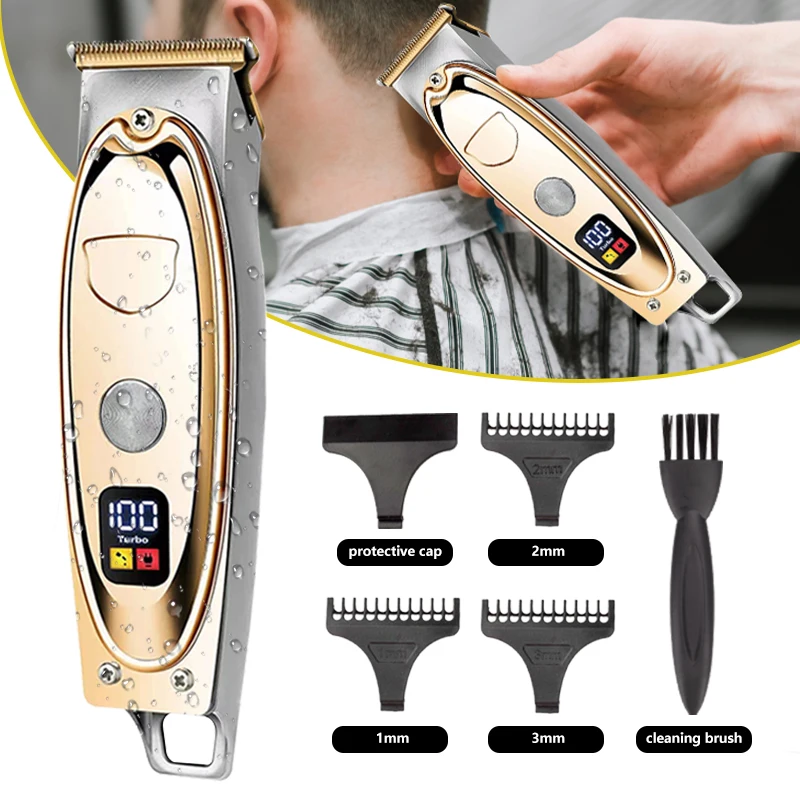 WAIKIL Men's Professional Electric Clipper Electric Hair clipper LCD Digital Display High Power USB Charging Portable Trimmer