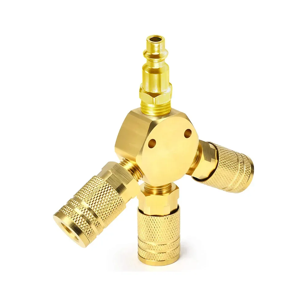 

Brass Fitting Connector Manifold Quick Coupler 3 Way Adapter Splitter Air Hose Adapter Splitter Air Hose Coupling
